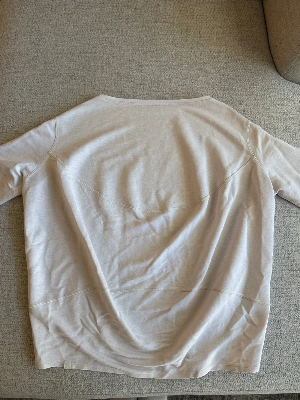 Lululemon Back in Action Organic Cotton Long Sleeve Shirt Cream Relaxed Fit